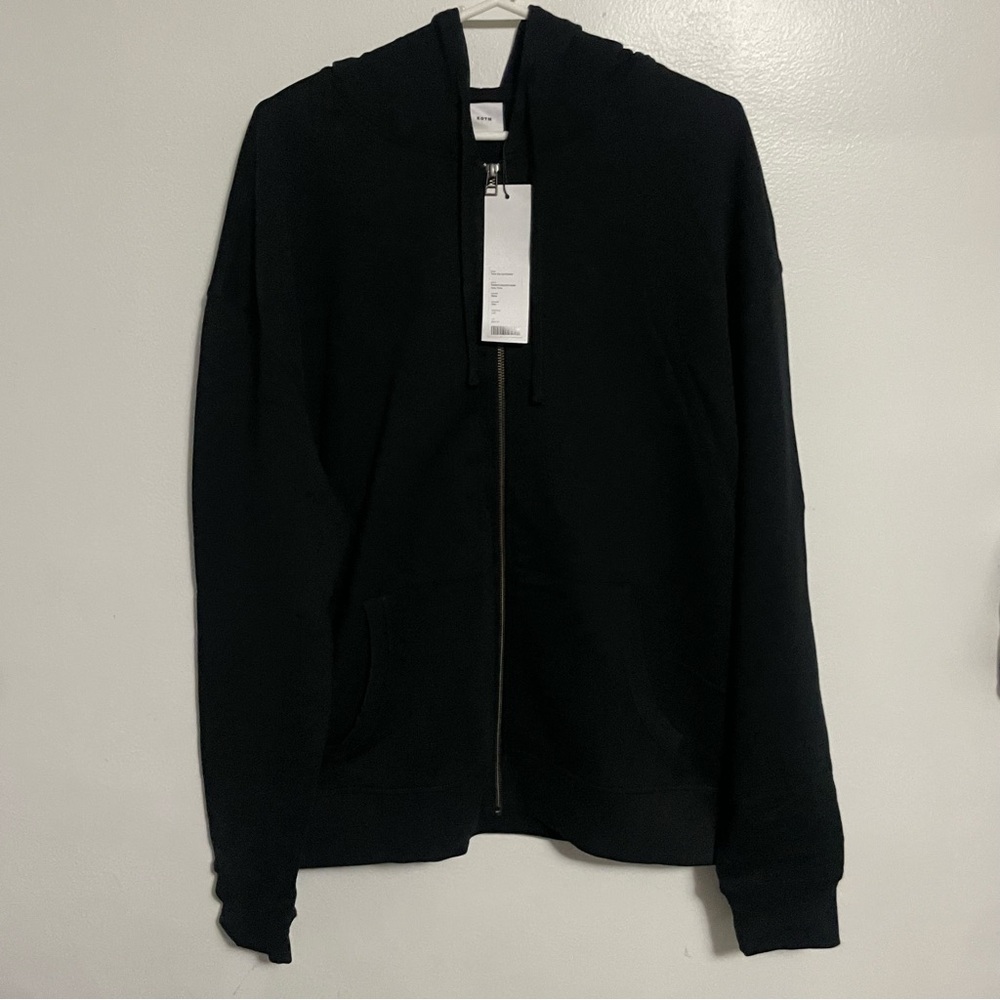 Kotn French Terry Full Zip-Up Black Hoodie